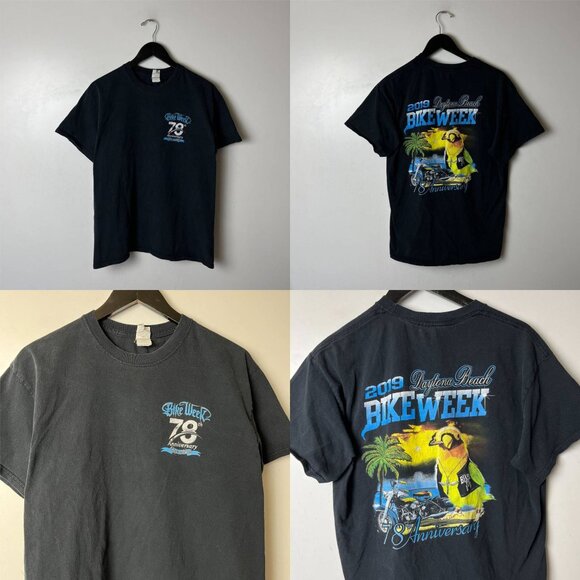 2019 Daytona Beach Bike Week T Shirt Adult Black Large L Motor Graphic Tee Logo - Picture 12 of 16